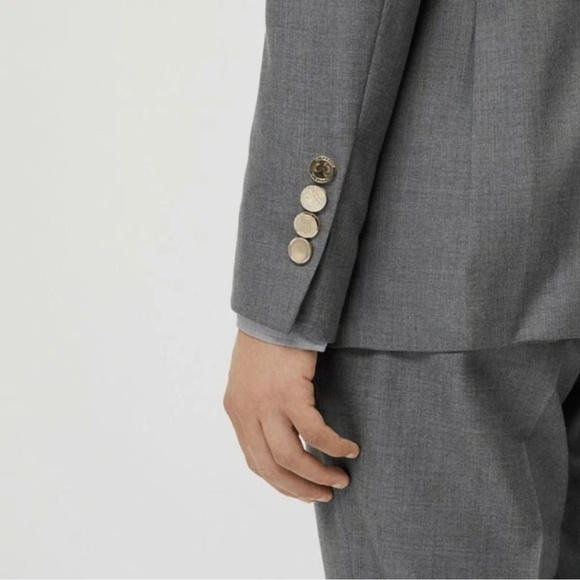 Authentic New BURBERRY Men's Gray TB Metal RUNWAY Slim Wool Blazer Jacket - Picture 12 of 13